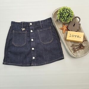 Denim & Supply dark wash button front skirt NWT   
